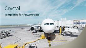  Presentation with cargo airplane - Amazing theme having jet cargo - white airplane in apron backdrop and a light blue colored foreground