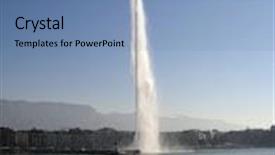  Presentation with eau - PPT theme having d'eau the water fountain background and a teal colored foreground