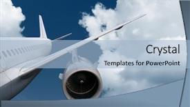  Presentation with airplane crash - Slide deck with jet engine - airplane flying down background and a light blue colored foreground