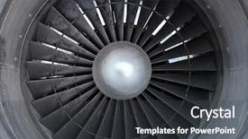  Presentation with airplane engine - Cool new slides with jet engine - turbine of airplane closeup backdrop and a dark gray colored foreground