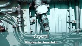  Presentation with jet - PPT theme featuring jet engine details in blue background and a teal colored foreground