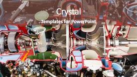  Presentation with fuel - PPT layouts enhanced with jet engine inside background and a tawny brown colored foreground