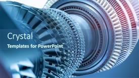  Presentation with aerospace - Slide deck consisting of jet-engine-internal-structure background and a ocean colored foreground