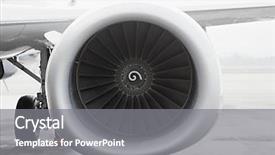  Presentation with aircraft engine - PPT theme consisting of jet engine of a new background and a gray colored foreground