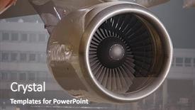  Presentation with aircraft engine - Theme enhanced with jet engine of an aircraft background and a dark gray colored foreground