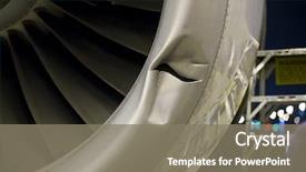  Presentation with aircraft engine - Presentation design featuring jet engine on large aircraft background and a gray colored foreground