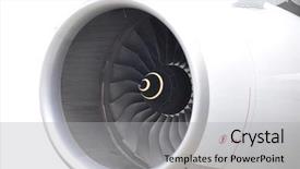  Presentation with jet airplane - Theme featuring jet engine background and a light gray colored foreground