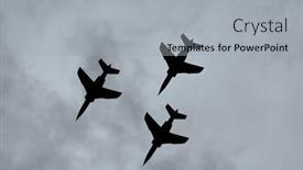  Presentation with gloomy - Presentation having jet-fighter-airplanes-silhouette-against background and a light gray colored foreground