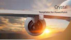  Presentation with airplane - Beautiful presentation featuring jet fuel - close of airplane in sky backdrop and a lemonade colored foreground