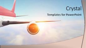  Presentation with jet airplane - Amazing theme having jet fuel - close of airplane in sky backdrop and a light blue colored foreground