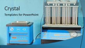  Presentation with fuel - Cool new theme with jet fuel - image of a car injector backdrop and a light blue colored foreground