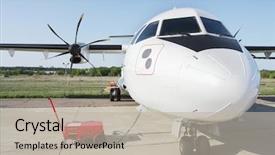  Presentation with jet airplane - Presentation theme consisting of jet fuel - image of an airplane stands background and a  colored foreground