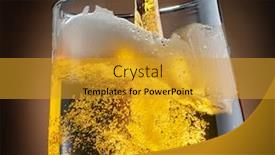  Presentation with beer foam - Audience pleasing PPT layouts consisting of jet-of-beer-is-poured backdrop and a gold colored foreground