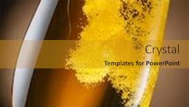  Presentation with beer foam - Presentation design consisting of jet-of-beer-is-poured background and a gold colored foreground