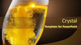  Presentation with beer foam - Colorful presentation theme enhanced with jet-of-beer-is-poured backdrop and a tawny brown colored foreground