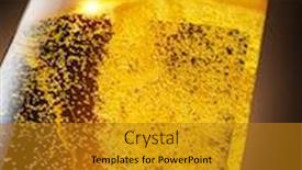  Presentation with beer foam - Amazing PPT theme having jet-of-beer-is-poured backdrop and a gold colored foreground