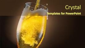  Presentation with beer foam - Beautiful slide deck featuring jet-of-beer-is-poured backdrop and a tawny brown colored foreground