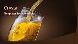  Presentation with beer foam - Audience pleasing PPT theme consisting of jet-of-beer-out backdrop and a wine colored foreground
