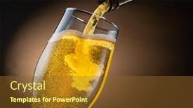  Presentation with beer foam - Audience pleasing PPT theme consisting of jet-of-beer-out backdrop and a tawny brown colored foreground