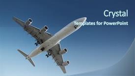  Presentation with jet plane - Beautiful PPT layouts featuring jet plane flying in blue backdrop and a ocean colored foreground