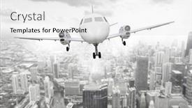  Presentation with jet plane - Beautiful PPT theme featuring jet-plane-in-flight backdrop and a white colored foreground