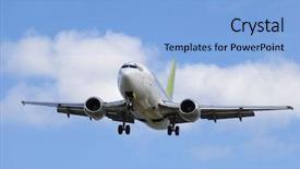  Presentation with jet plane - Slides with jet plane is going to land in an airport background and a light blue colored foreground