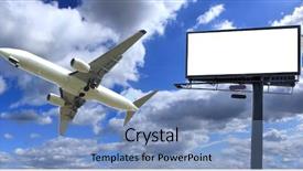  Presentation with jet plane - Presentation theme having jet plane with big blank background and a light blue colored foreground