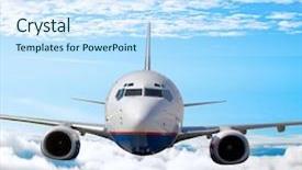  Presentation with jet plane - Slides consisting of jet plane background and a sky blue colored foreground