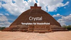  Presentation with anuradhapura - Colorful theme enhanced with jetavaranama-dagoba-stupa-anuradhapura-sri backdrop and a tawny brown colored foreground