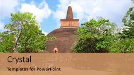 Presentation with anuradhapura - Presentation consisting of jetavaranama dagoba stupa in ancient background and a coral colored foreground