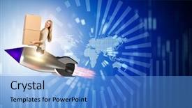  Presentation with drone technology delivery flying - PPT theme having jetpack and delivering boxes global background and a teal colored foreground