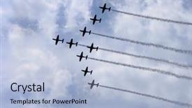  Presentation with jet - Presentation consisting of jets flying background and a light blue colored foreground
