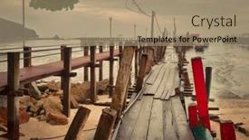  Presentation with malaysia national day - Amazing PPT theme having jetty-at-penang-national-park backdrop and a coral colored foreground