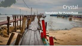  Presentation with malaysia national day - Beautiful PPT theme featuring jetty-at-penang-national-park backdrop and a gray colored foreground