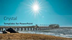  Presentation with coast - Presentation consisting of jetty-by-the-ocean-near background and a light blue colored foreground