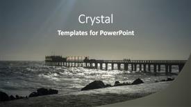  Presentation with coast - Presentation theme with jetty-by-the-ocean-near background and a gray colored foreground