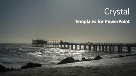  Presentation with ocean - Presentation theme featuring jetty-by-the-ocean-near background and a gray colored foreground