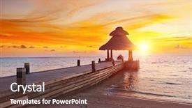  Presentation with awesome - Colorful presentation design enhanced with jetty in the indian ocean backdrop and a tawny brown colored foreground