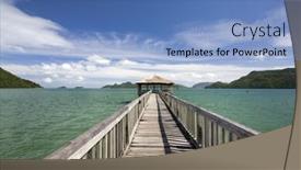  Presentation with tropical - Colorful PPT theme enhanced with jetty-on-tropical-island backdrop and a teal colored foreground