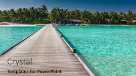  Presentation with island resort - PPT layouts enhanced with jetty-over-swimming-atoll background and a light gray colored foreground
