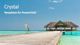  Presentation with ocean - Beautiful PPT theme featuring jetty over the indian ocean backdrop and a teal colored foreground