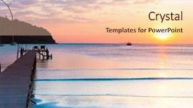  Presentation with serenity - Colorful slide deck enhanced with jetty to eternity sundown serenity backdrop and a lemonade colored foreground