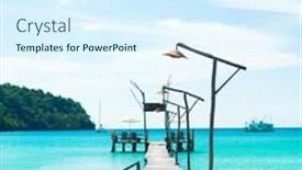  Presentation with serenity - Audience pleasing presentation theme consisting of jetty to eternity sunny serenity backdrop and a cool aqua colored foreground