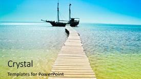  Presentation with pirate - Slides featuring jetty to pirate ship background and a lemonade colored foreground