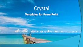  Presentation with serenity - Beautiful PPT theme featuring jetty to the blue sunny serenity backdrop and a gray colored foreground