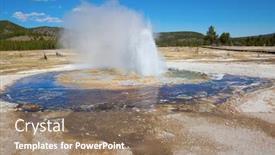  Presentation with yellowstone - Colorful presentation design enhanced with jewel-geyser-eruption backdrop and a coral colored foreground