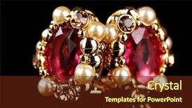  Presentation with gold black - Colorful PPT layouts enhanced with jewel ruby - beautiful gold earrings with rubies backdrop and a tawny brown colored foreground