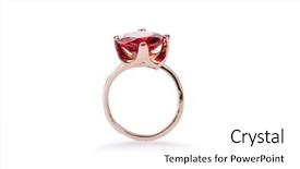  Presentation with white gold birthday - Slide deck enhanced with jewel ruby - golden ring isolated on white background and a white colored foreground