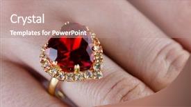  Presentation with advent ring - Colorful PPT theme enhanced with jewel ruby - jewellery ring isolated backdrop and a coral colored foreground