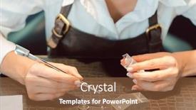  Presentation with diamonds - Slide set consisting of jeweler-sorting-diamonds-with-pincers background and a coral colored foreground